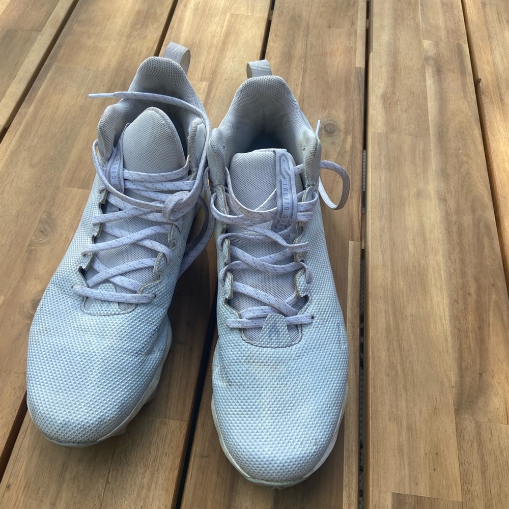White under Armour football cleats